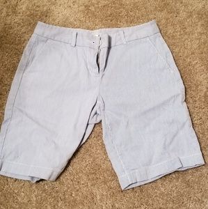 The Loft Seersucker Shorts 0 petite